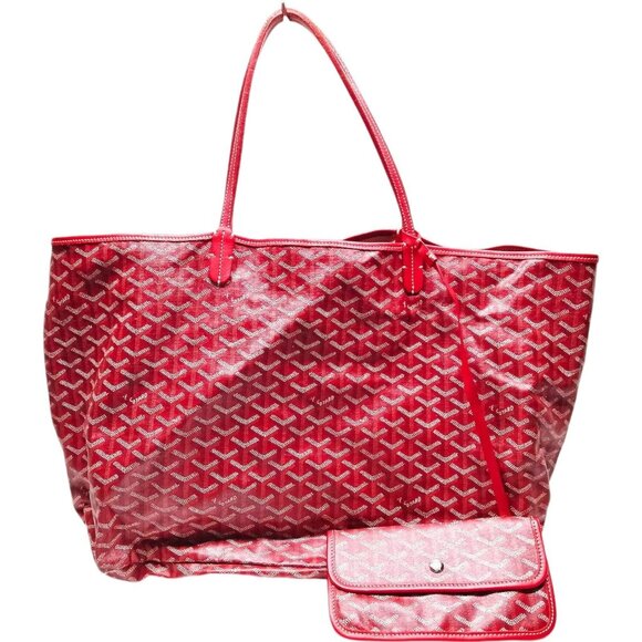 3871154AQ (S6) Goyard Tote Bag Red Coated Canvas - Picture 1 of 9